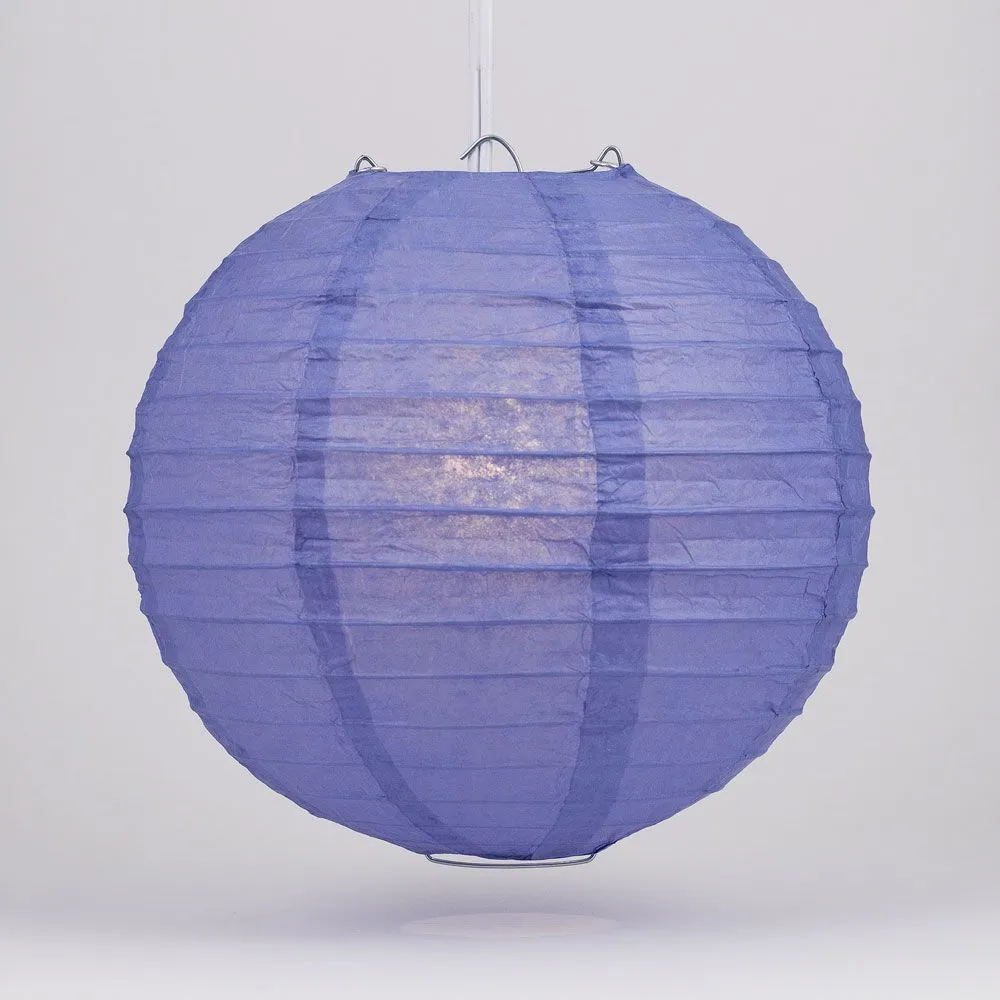 10" Very Periwinkle / Astra Blue Round Paper Lantern, Even Ribbing, Chinese Hanging Wedding & Party Decoration