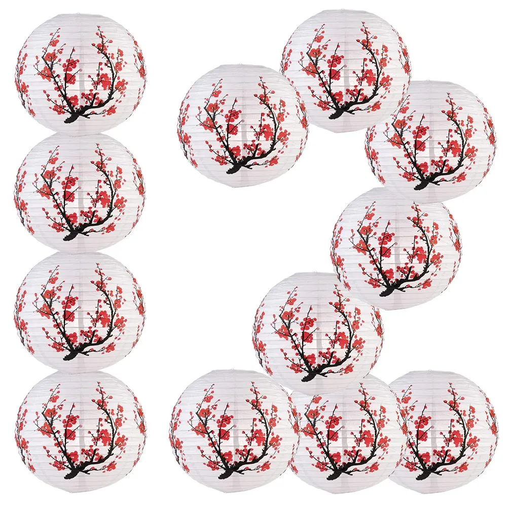 12 PACK | 14" Japanese Plum Tree Paper Lantern