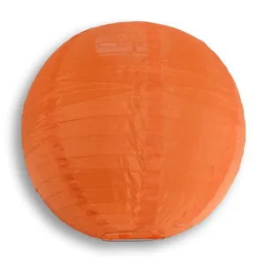 12" Orange Shimmering Nylon Lantern, Even Ribbing, Durable, Hanging