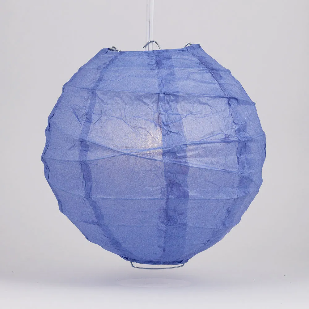 12" Very Periwinkle / Astra Blue Round Paper Lantern, Crisscross Ribbing, Chinese Hanging Wedding & Party Decoration