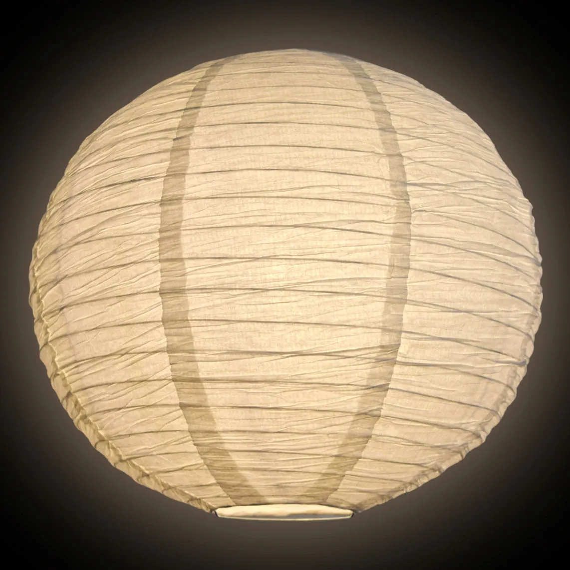 12" White Round Crepe Paper Lantern, Even Ribbing, Chinese Hanging Wedding & Party Decoration