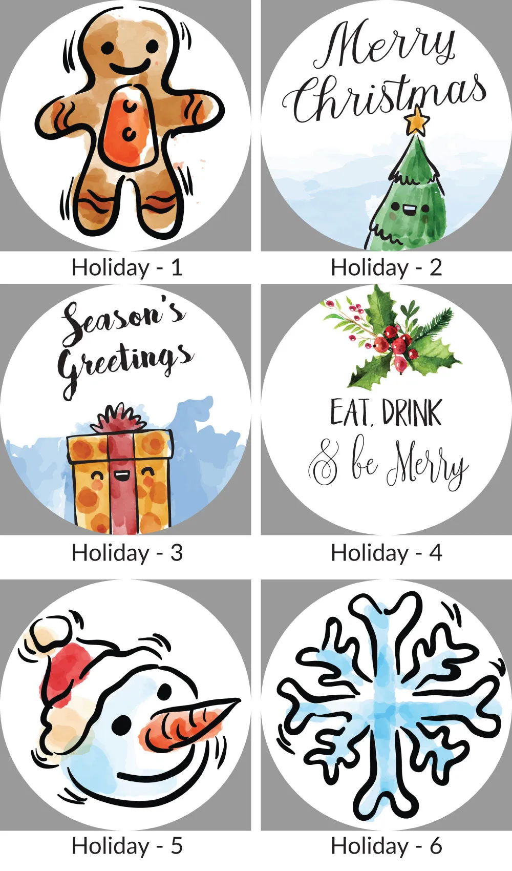 1.5 Inch Circle Personalized Holiday and Christmas Present Stickers Tags and Envelope Seals (Pre-Set Designed, 24 Labels)