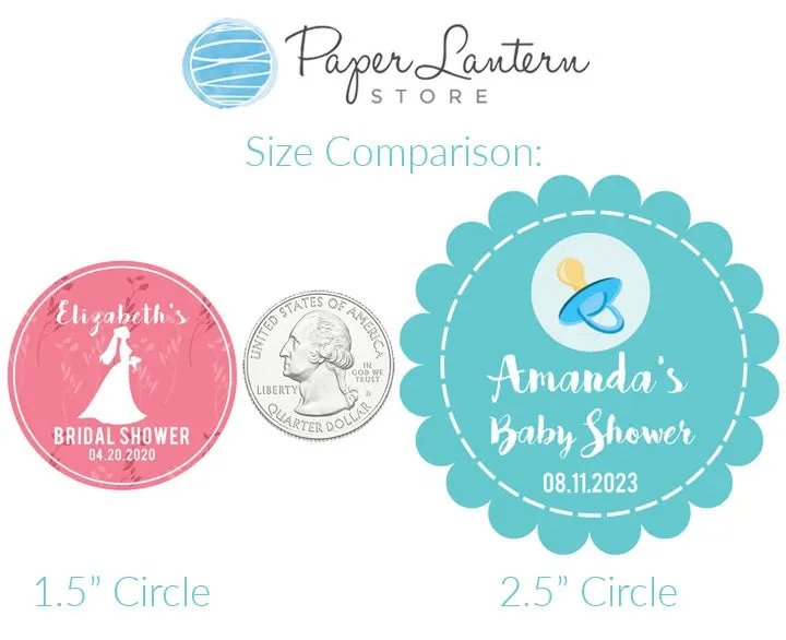 1.5 Inch Wedding Themed Circle Label Stickers for Party Favors & Invitations (Pre-Set Designed, 24 Labels)