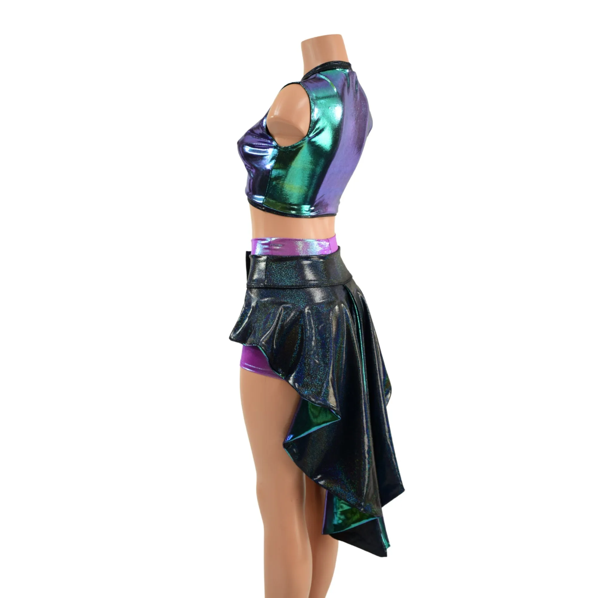 3PC Holographic Set with Tux Back Belt