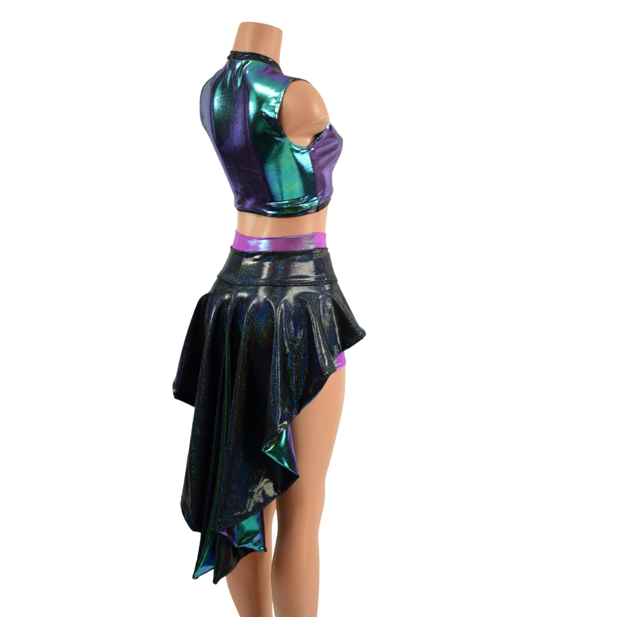 3PC Holographic Set with Tux Back Belt