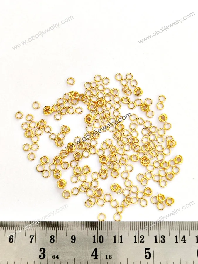 4 mm golden jump ring micron plated JRGMP4