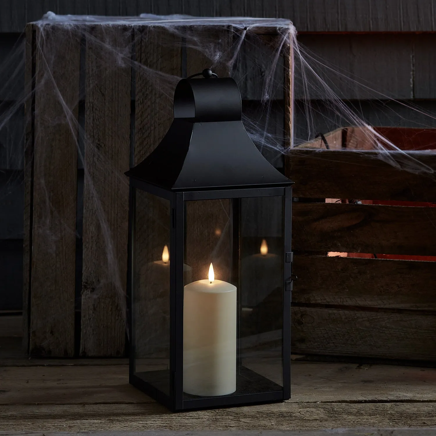 45cm Albury Black Garden Lantern with TruGlow® Candle