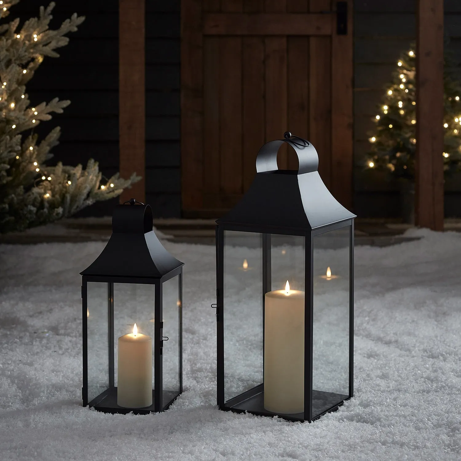 45cm Albury Black Garden Lantern with TruGlow® Candle