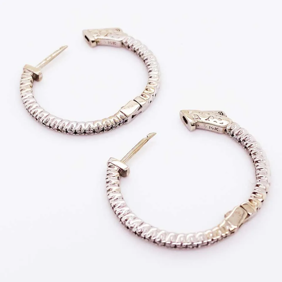 .50 Carat Diamond Inside Out Hoop Earrings