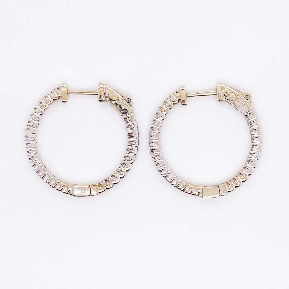 .50 Carat Diamond Inside Out Hoop Earrings