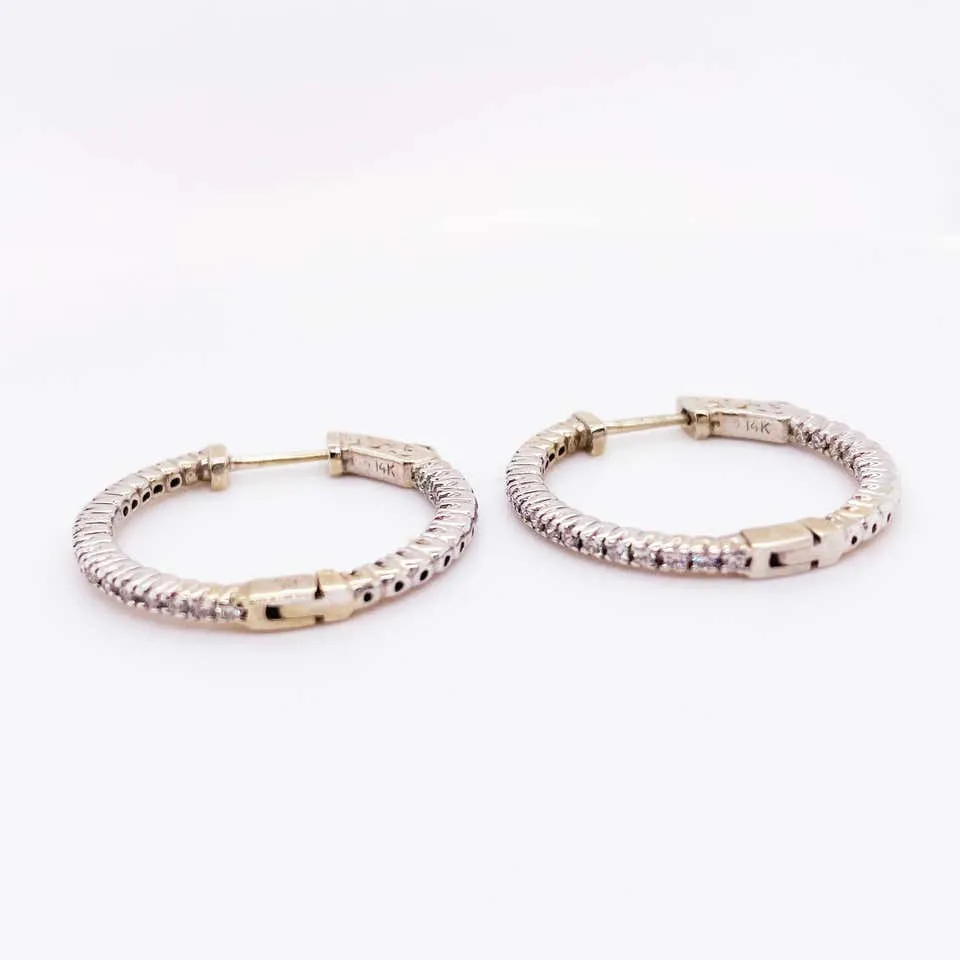 .50 Carat Diamond Inside Out Hoop Earrings