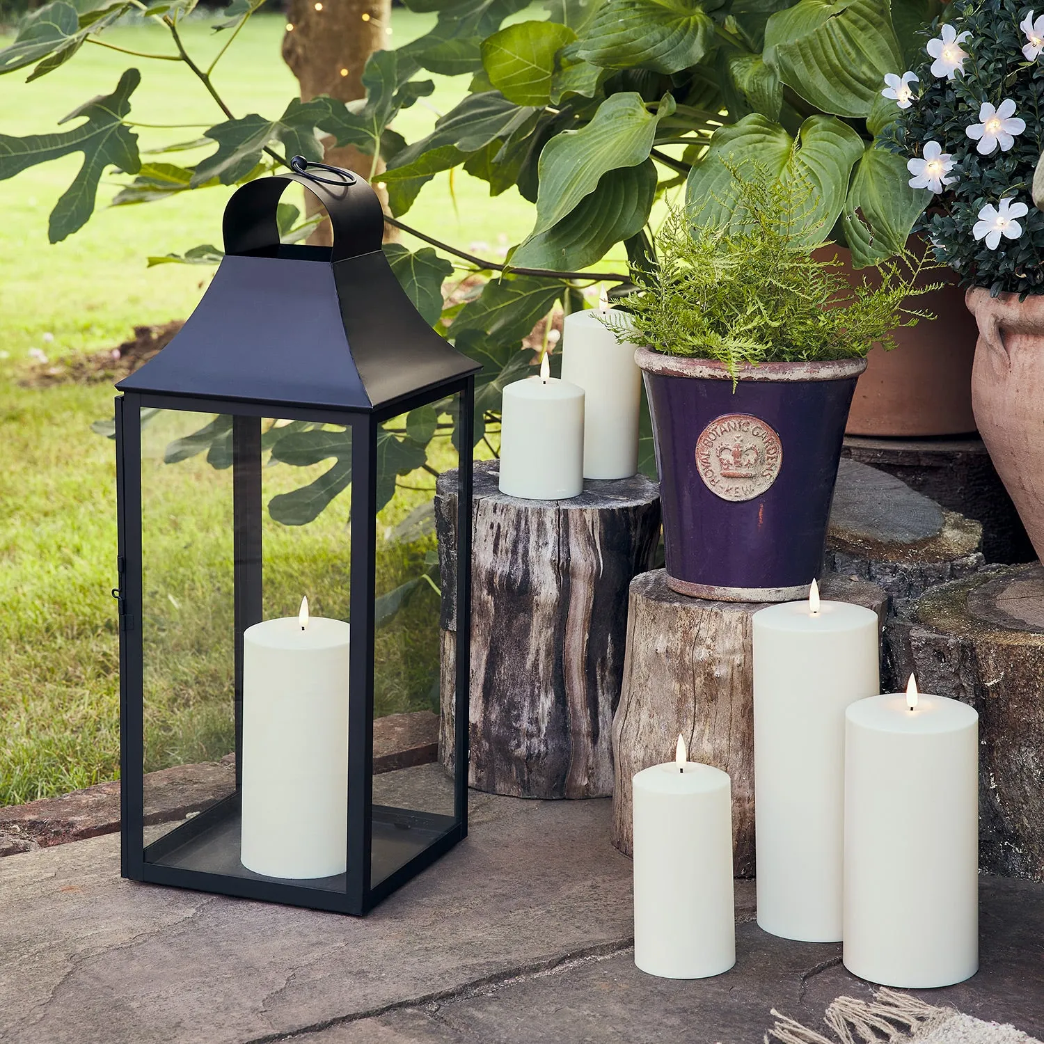 59cm Albury Black Garden Lantern with TruGlow® Candle