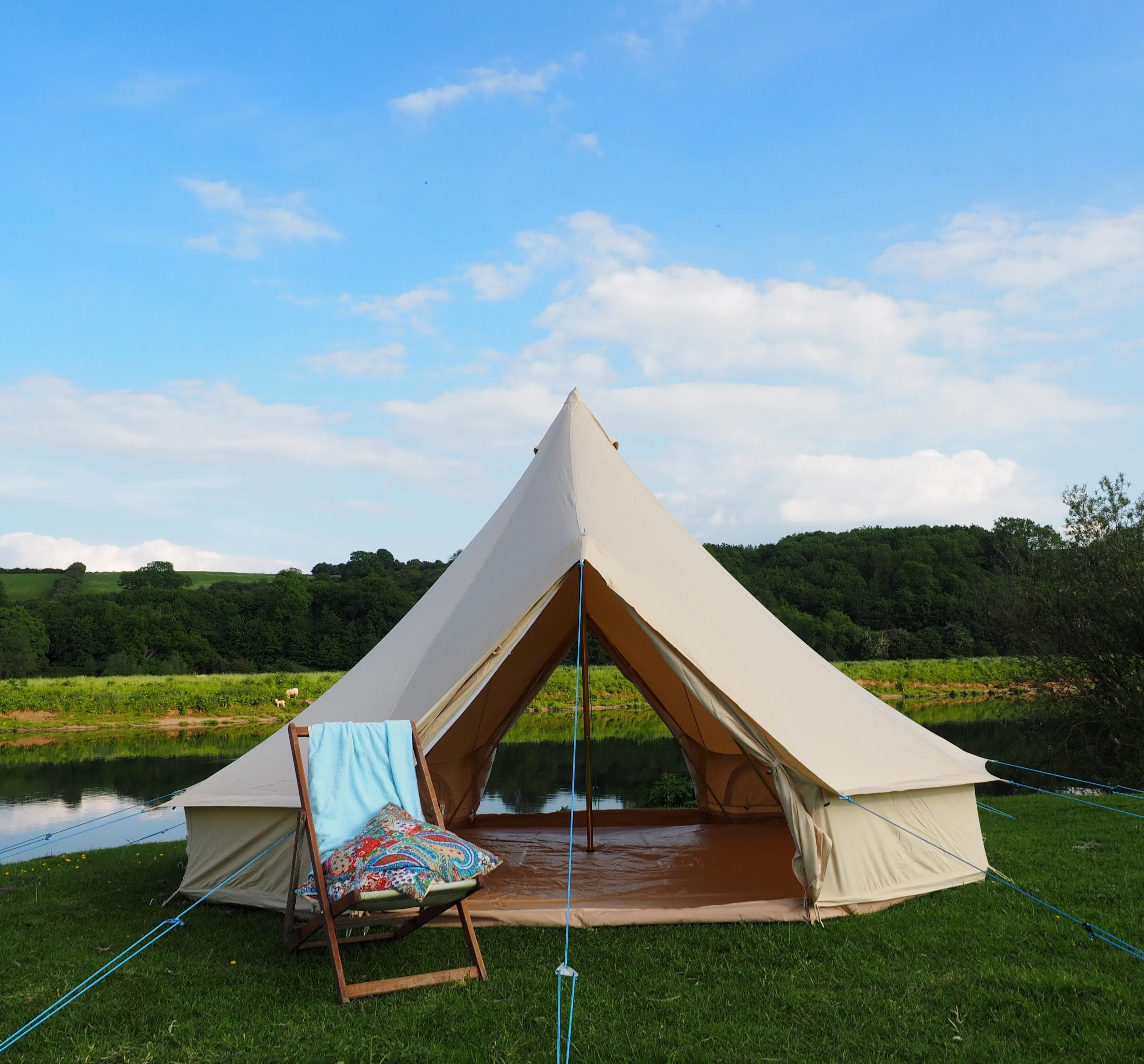 5m Bell Tent 285gsm 100% Natural Canvas | Twin Door