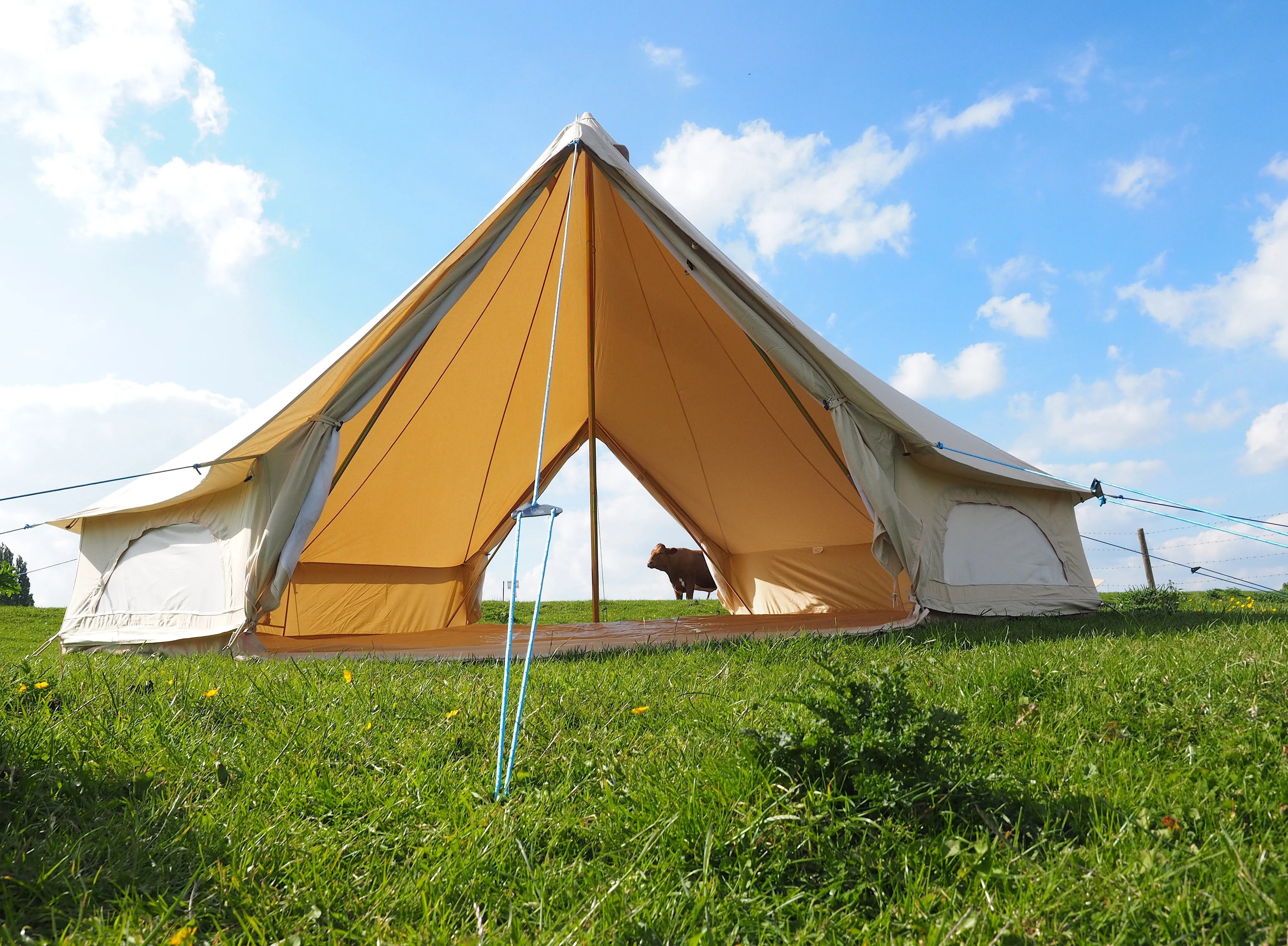 5m Bell Tent 285gsm 100% Natural Canvas | Twin Door