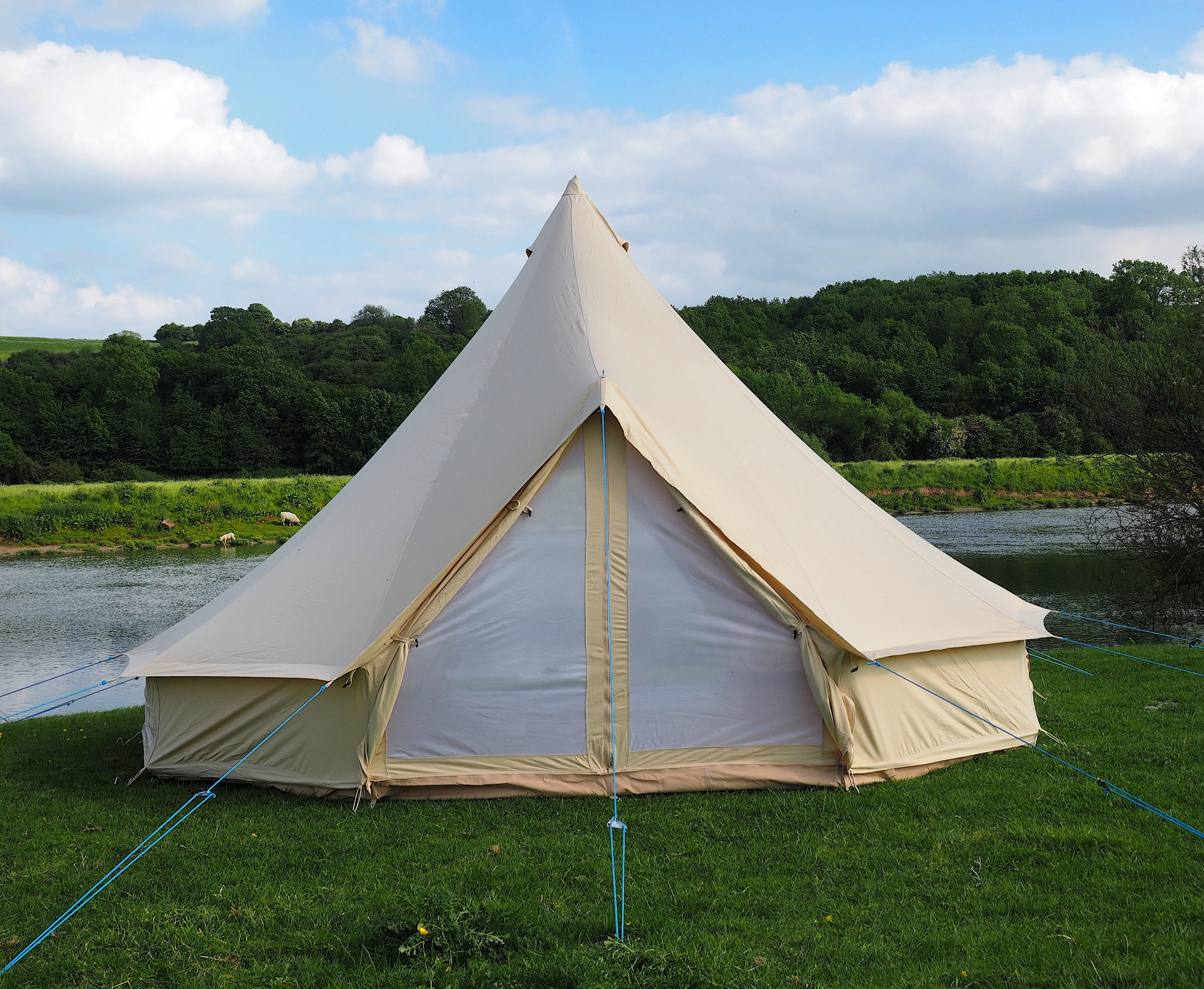 5m Bell Tent 285gsm 100% Natural Canvas | Twin Door