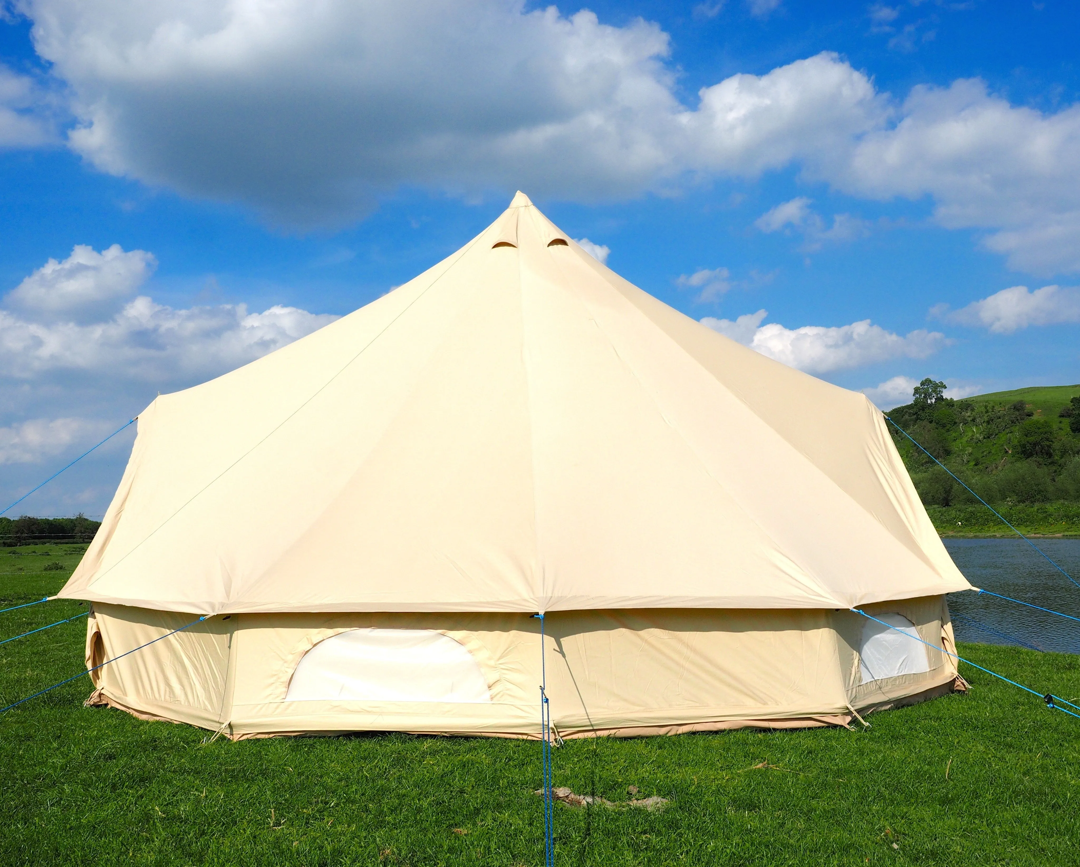 5m Bell Tent 285gsm 100% Natural Canvas | Twin Door