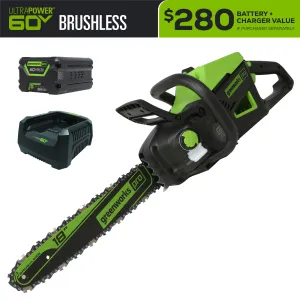 60V 18" Cordless Battery Chainsaw w/ 4.0 Ah Battery & Charger