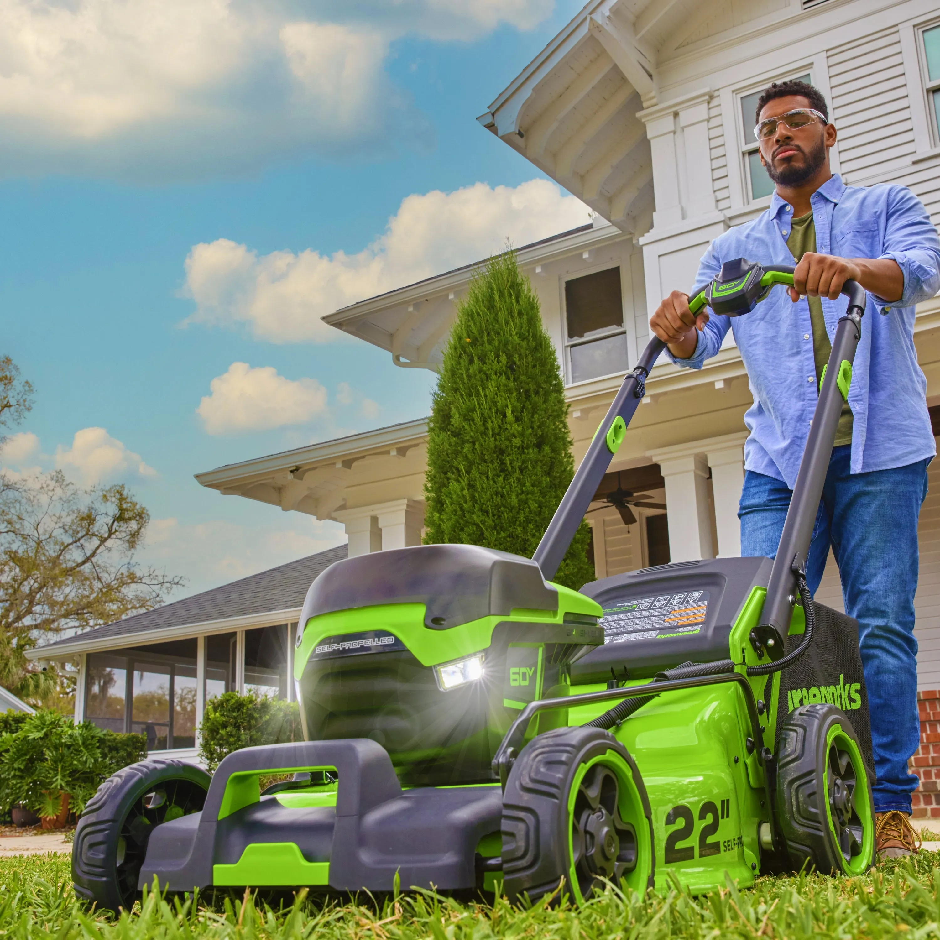 60V 22" Cordless Battery Self-Propelled Lawn Mower w/ 8.0Ah Battery & Charger