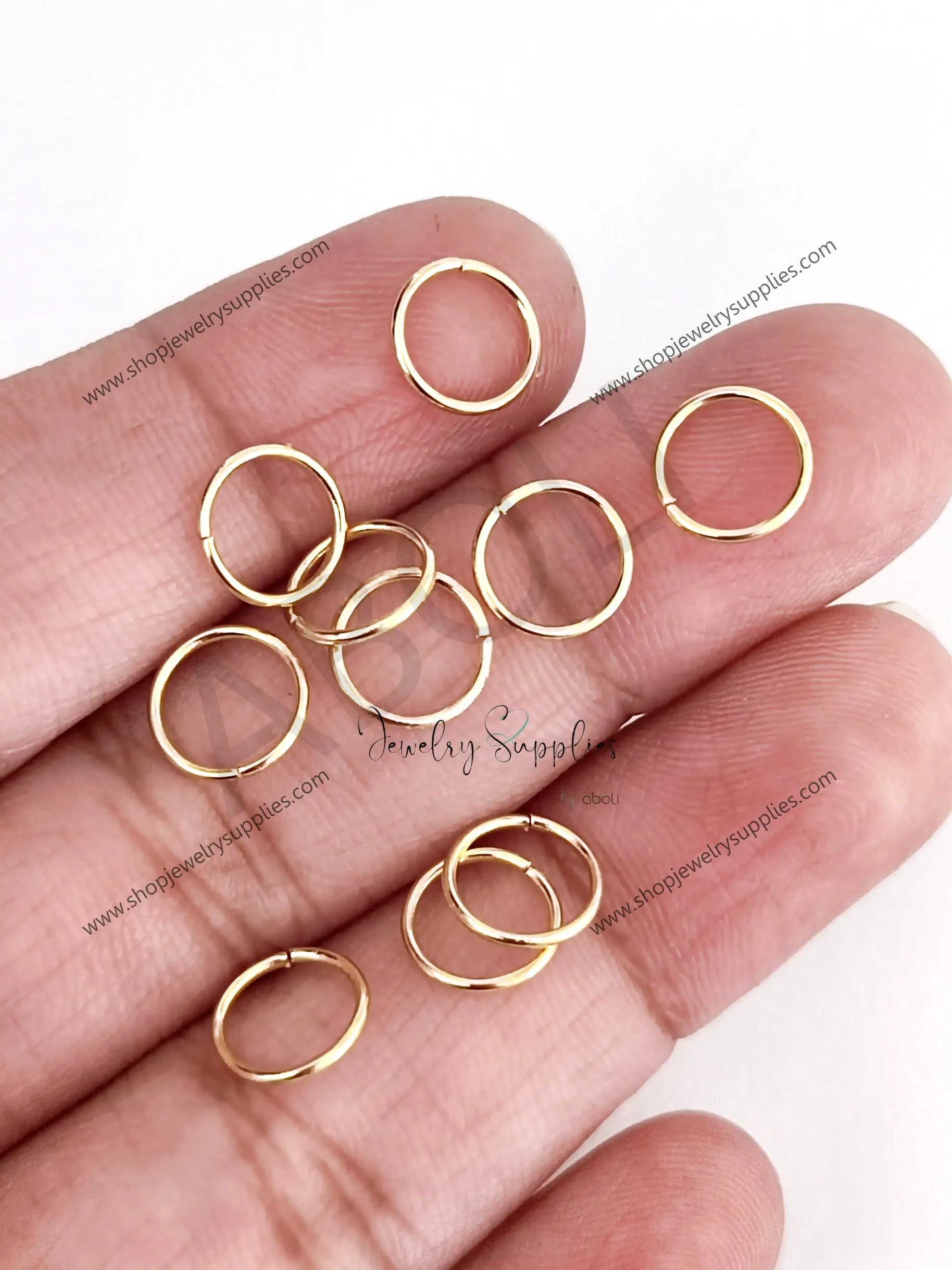 8 mm golden jump ring Stainless Steel Jump Rings 18 K real Gold plated Jump Rings premium range JRSSG8