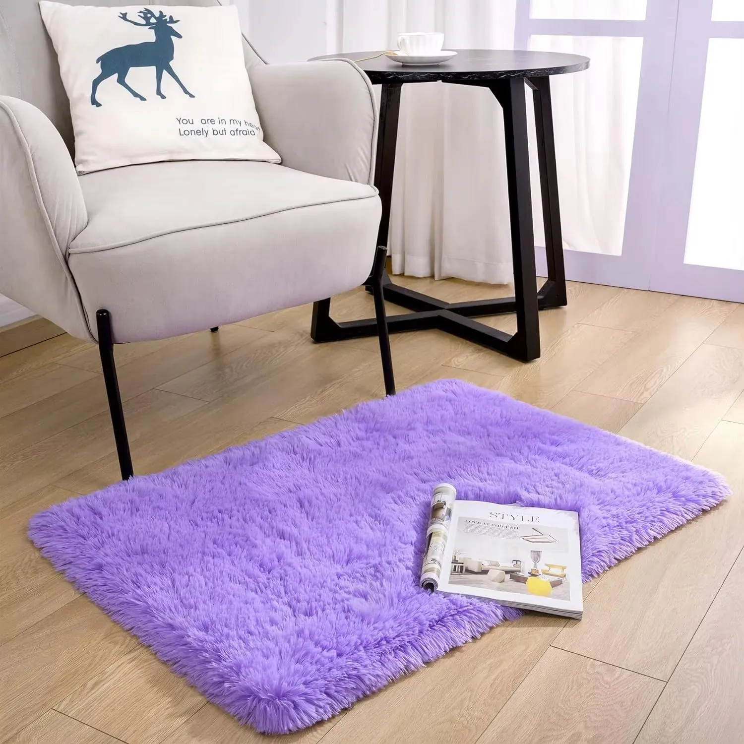 Anti-Slip Soft Fluffy Door Mat-Purple