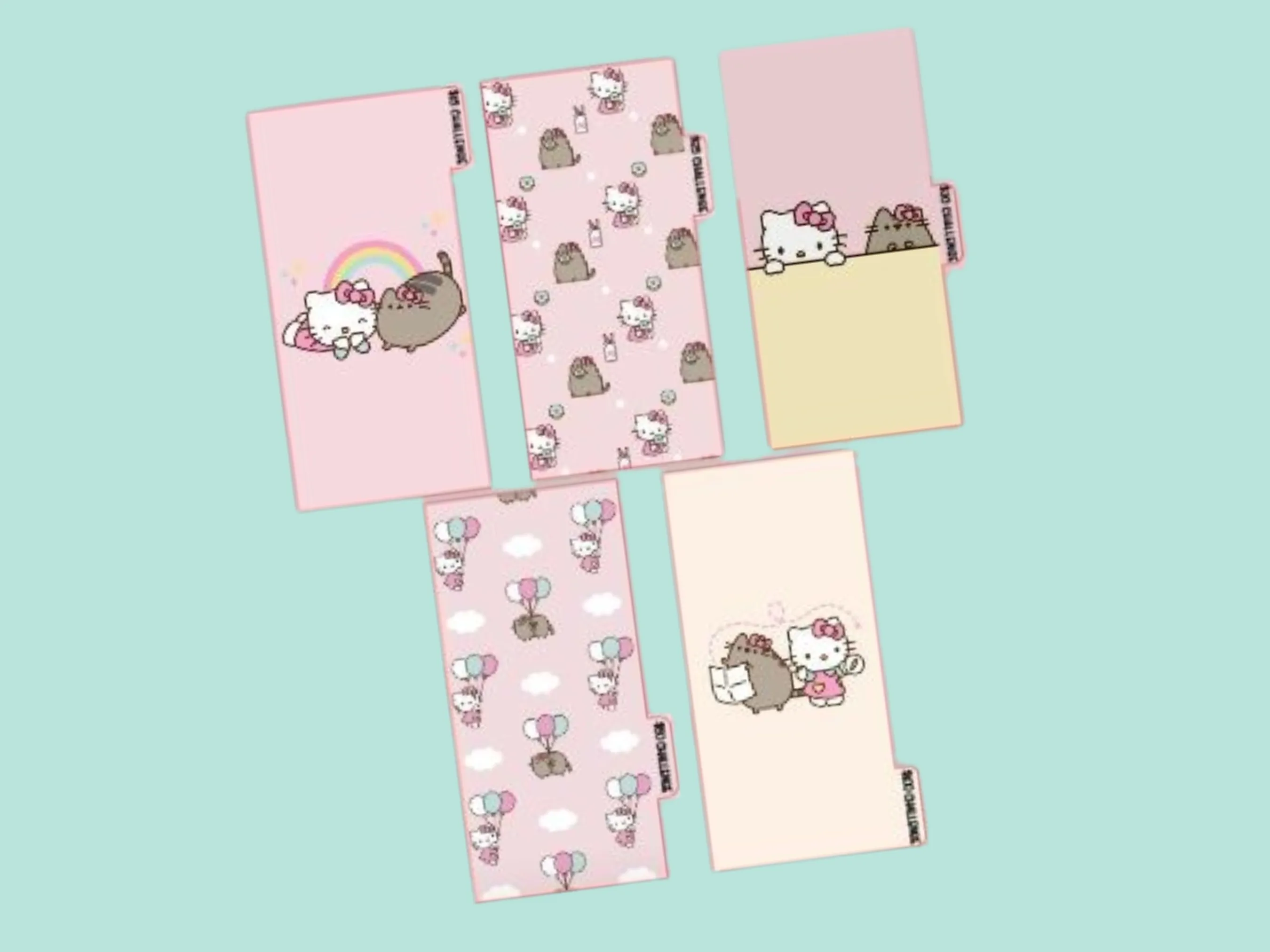 Budget Challenge Bundle | Pusheen & HK | 5 Envelopes & 5 challenges