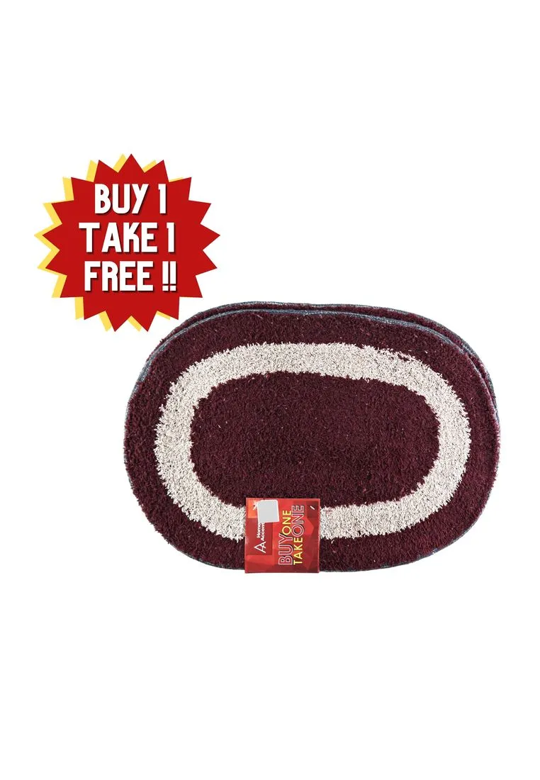 Buy 1 Take 1 Cotton Oval Bath Mat - 40 x 60cm (8009)