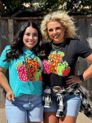 Callie's Neon Pumpkins Graphic Tee by Texas True Threads