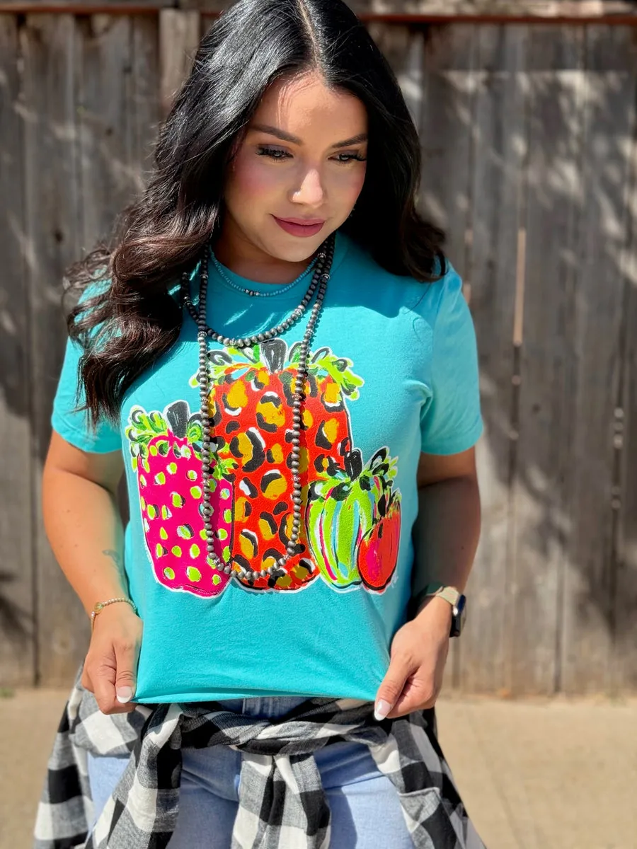 Callie's Neon Pumpkins Graphic Tee by Texas True Threads