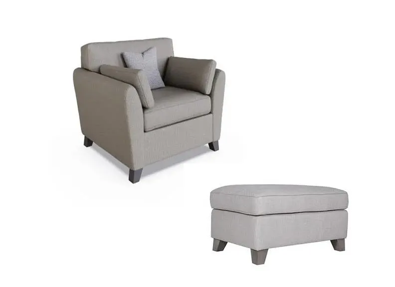 Cantrell Grey Ottoman Stool