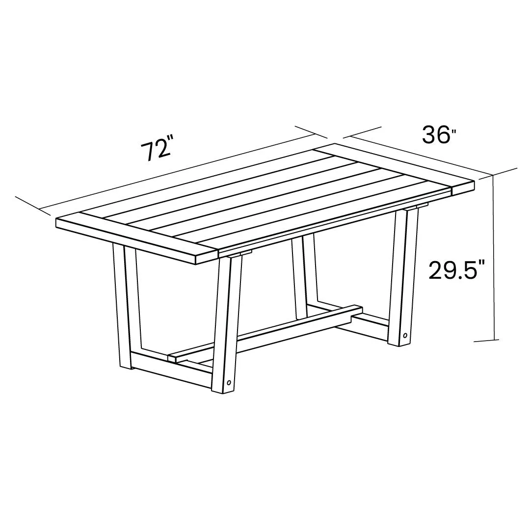 Cascais 72"  Customizable Dining Table