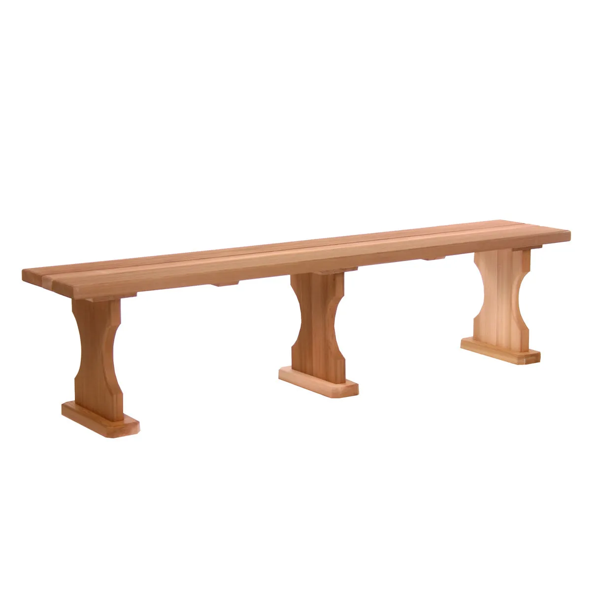 Cedar 72"W 3 Seater Backless Bench - Handcrafted In Canada With Rot Resistant, Untreated, Western Red Cedar.