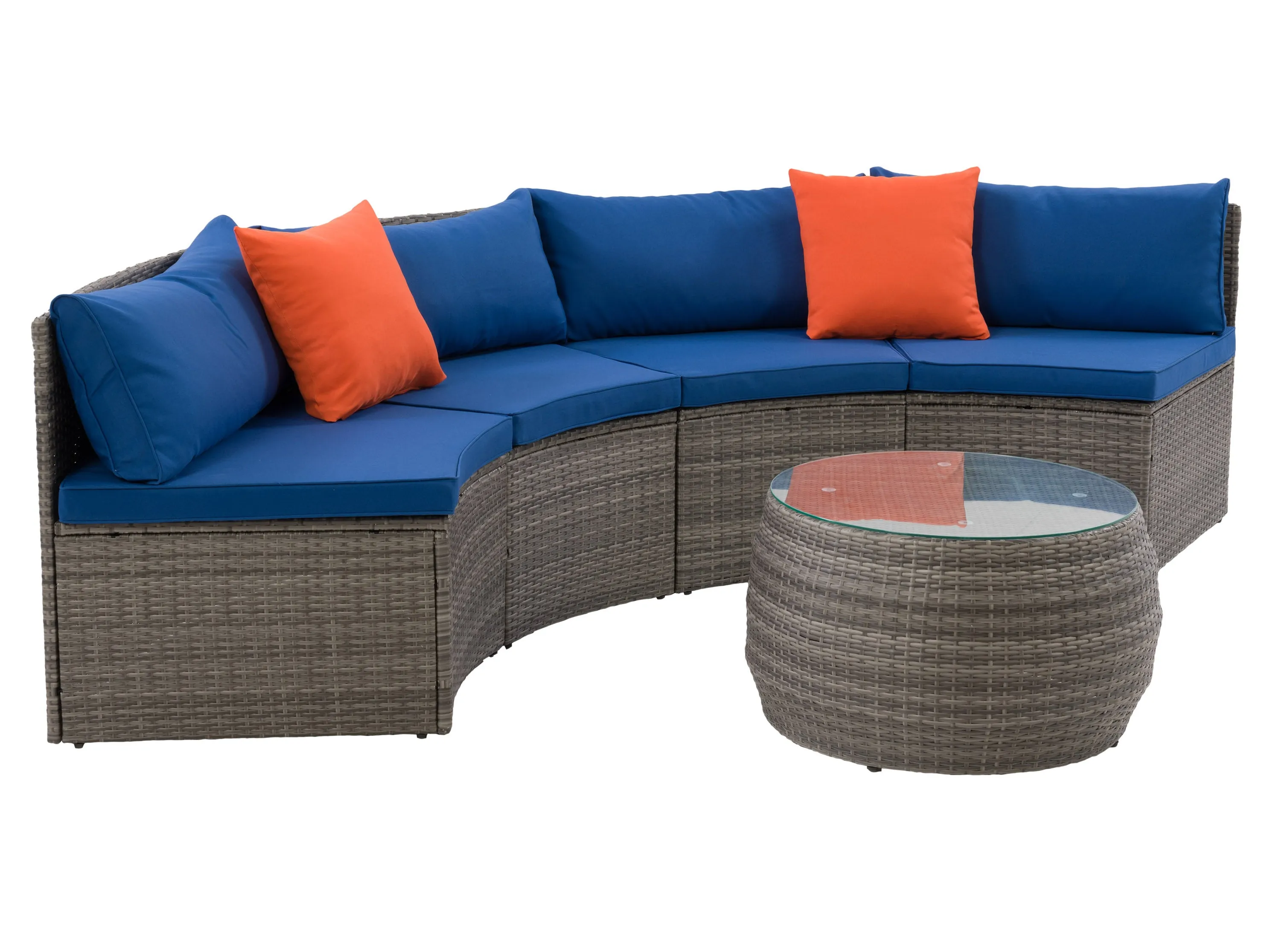 Curved Outdoor Sectional Set, 3pc