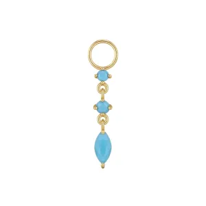 CZ DRIP HOOP CHARM WITH TURQUOISE