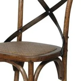 Dark Elm Steel X-back Dining Chair