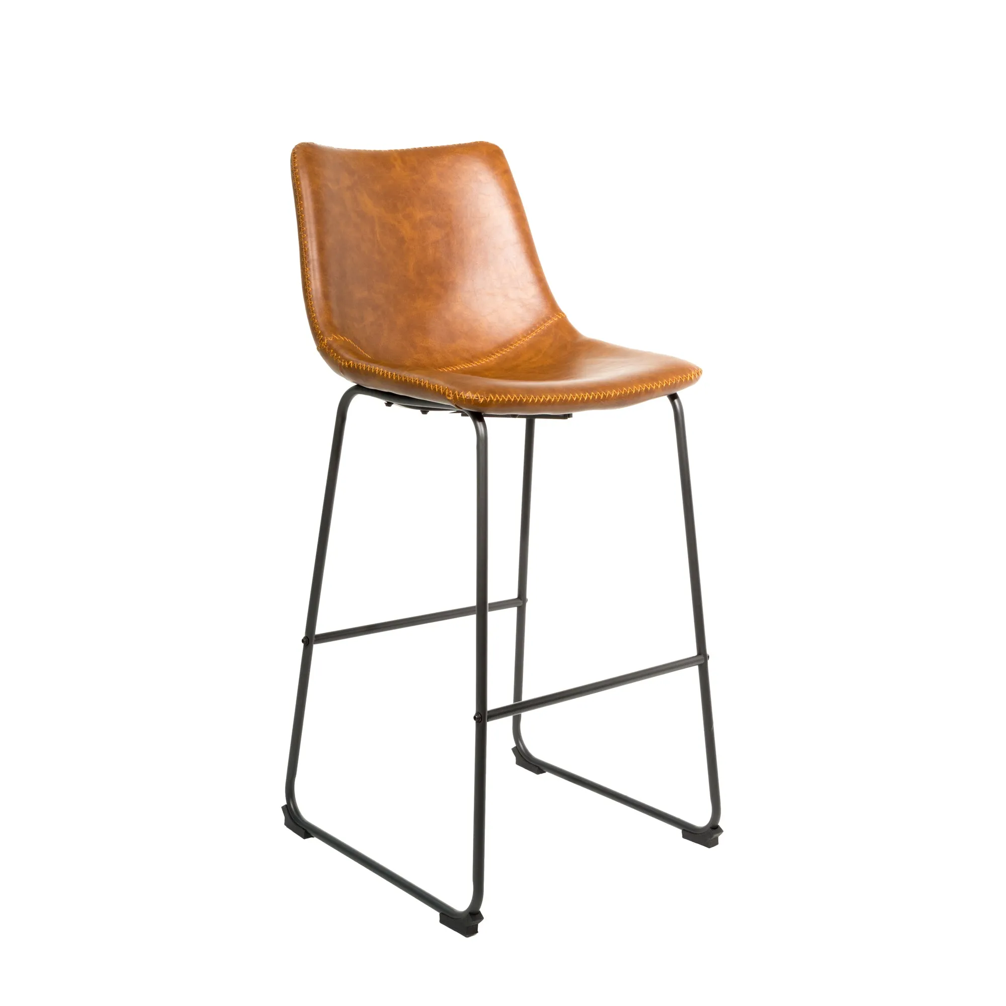 Dexter Tan Brown Set of Two Kitchen Bar Stools