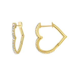 Diamond Heart Hoops