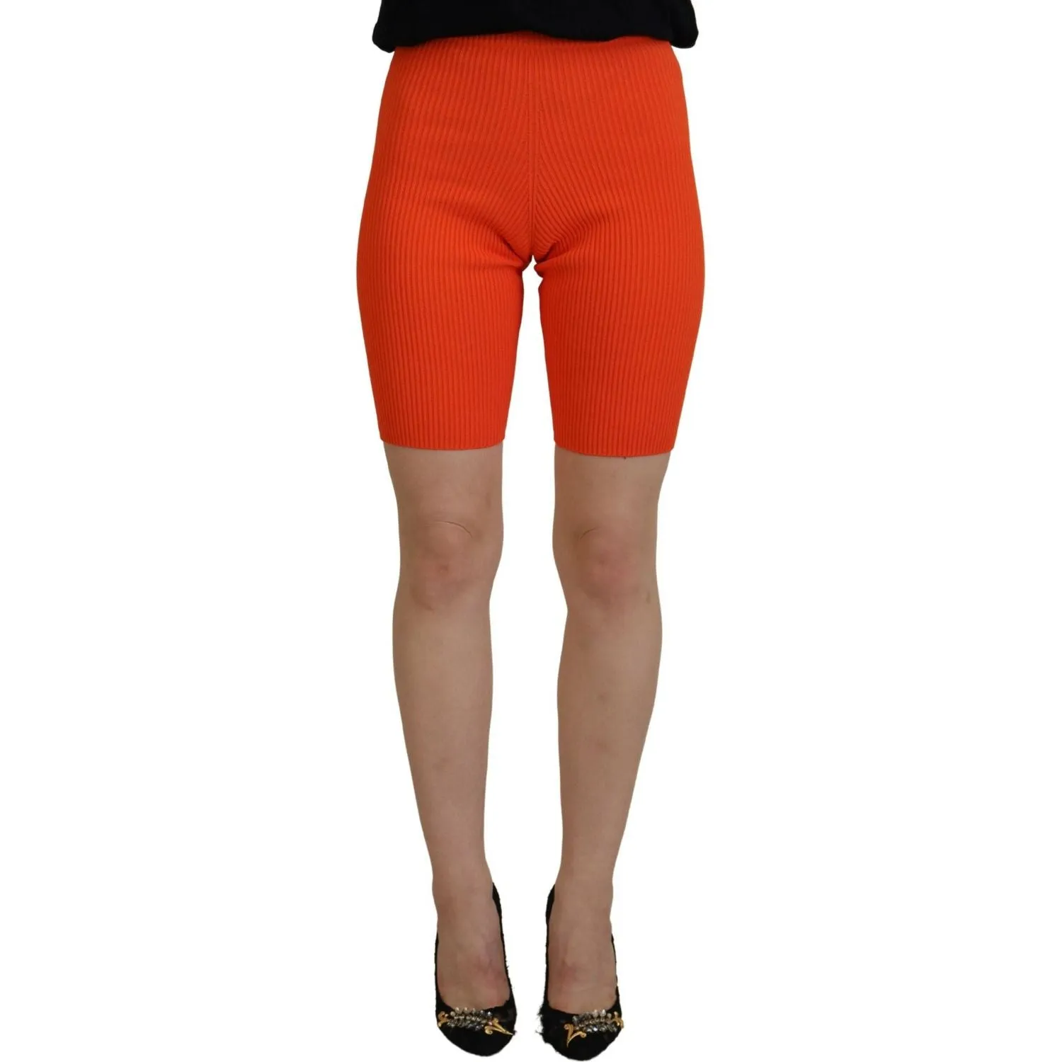 Dsquared² Orange Viscose Mid Waist Slim Fit Bermuda Shorts