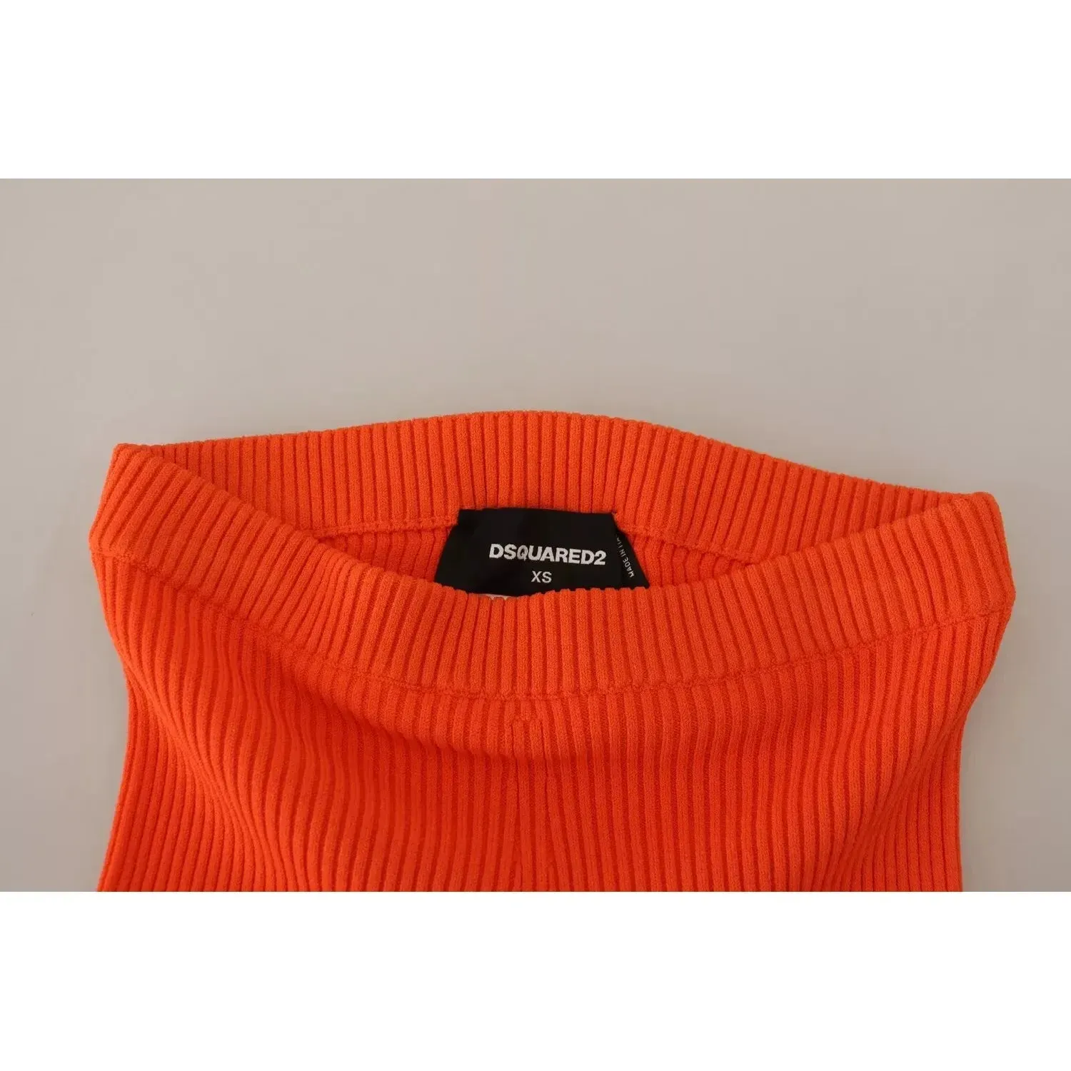 Dsquared² Orange Viscose Mid Waist Slim Fit Bermuda Shorts