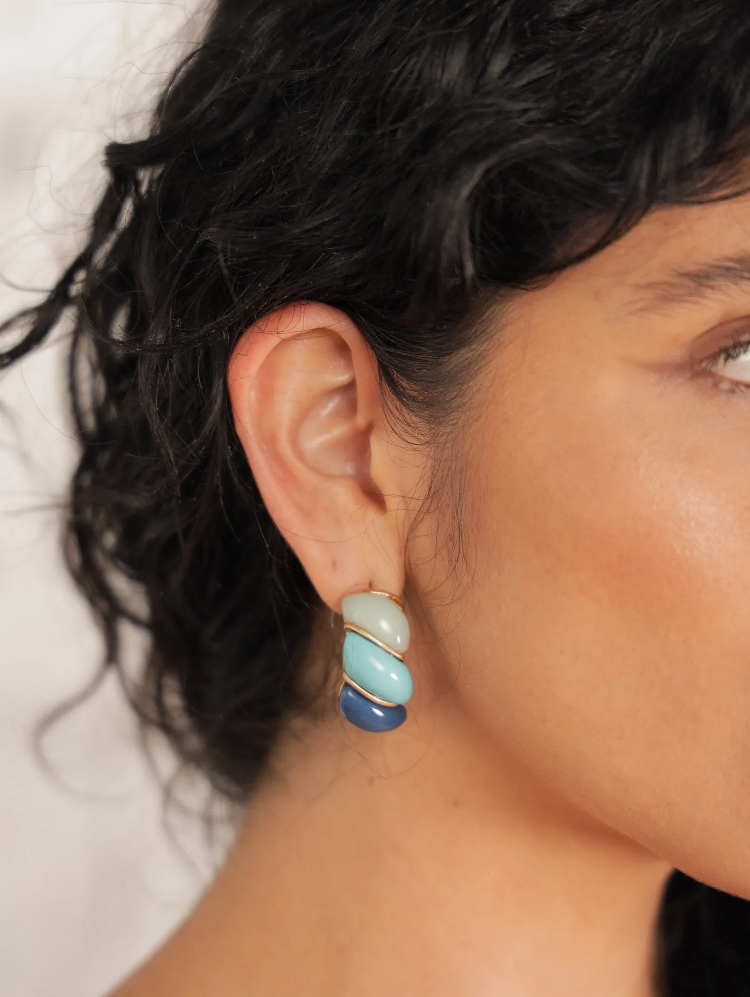 Florence Vintage Stone Hoops