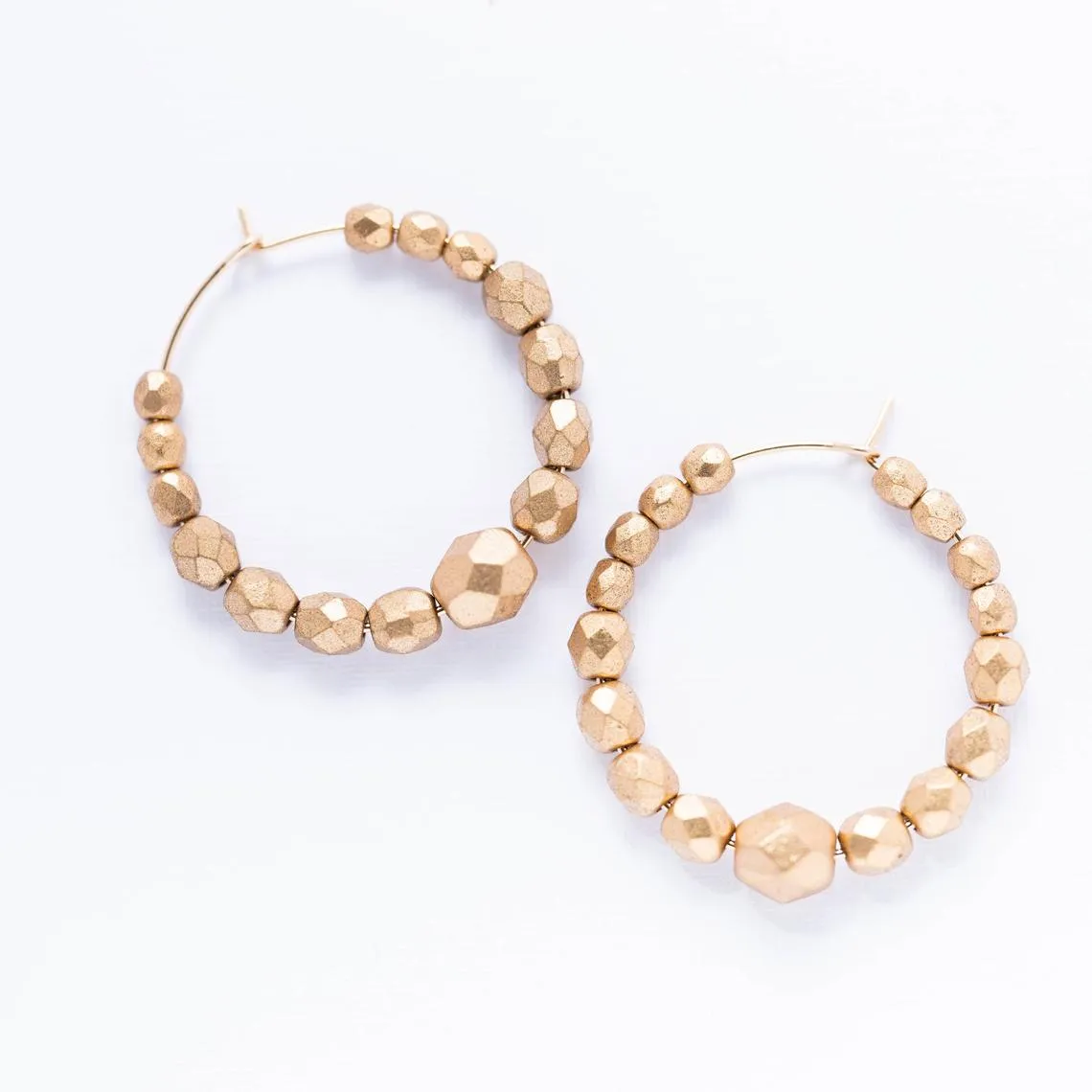 Gold Bead Hoops