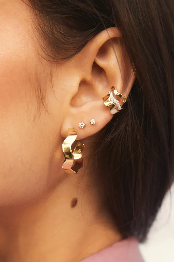 Gold Form Hoops