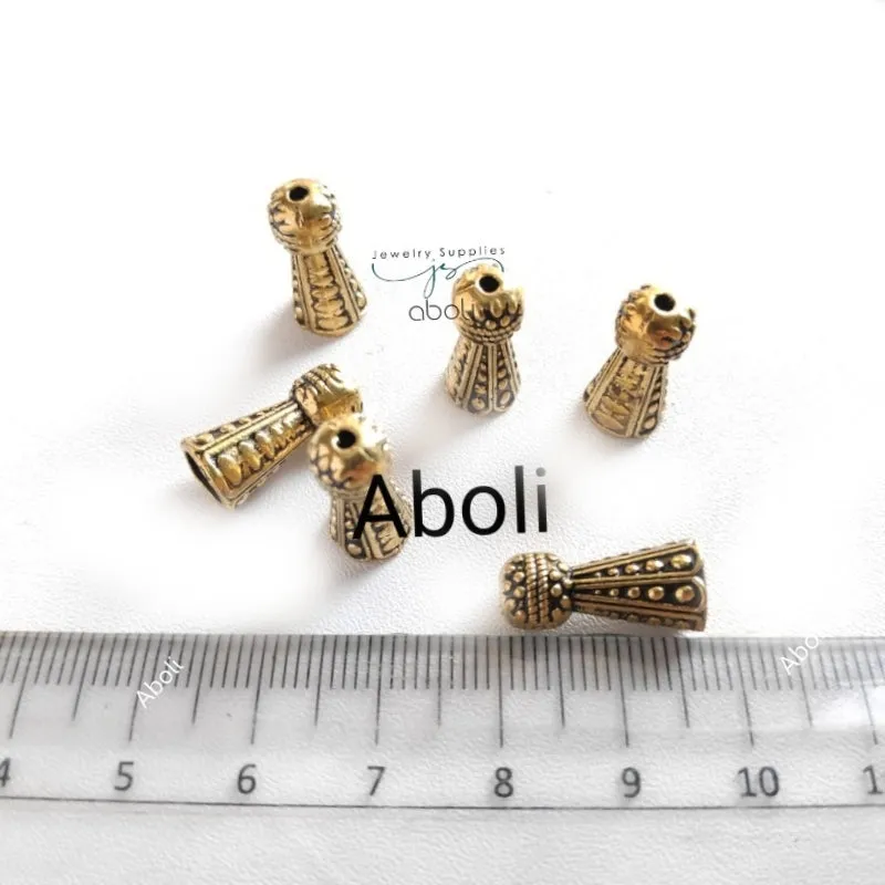 Golden bead caps 12 mm metal beadcaps MBCG15 10 gm