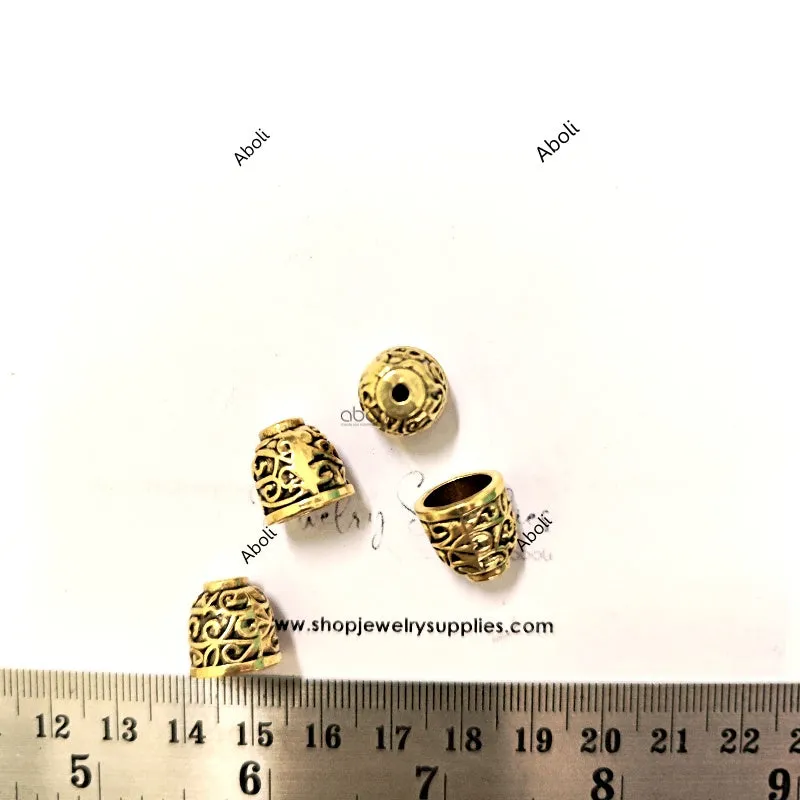 Golden bead caps 12 mm  metal beadcaps  MBCG30 10 gm