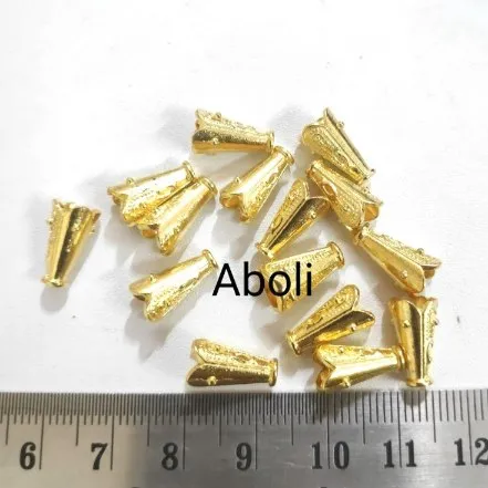 Golden bead caps acrylic beadcaps 12 mm MBCG17 10 gm