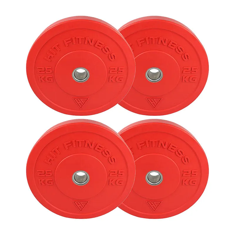 Hit Fitness 25kg Coloured Bumper Plates | Pack of 4