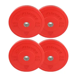 Hit Fitness 25kg Coloured Bumper Plates | Pack of 4