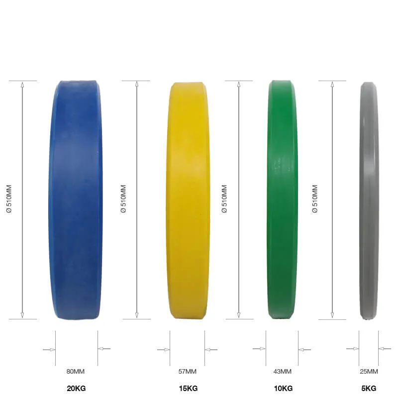 Hit Fitness 25kg Coloured Bumper Plates | Pack of 4