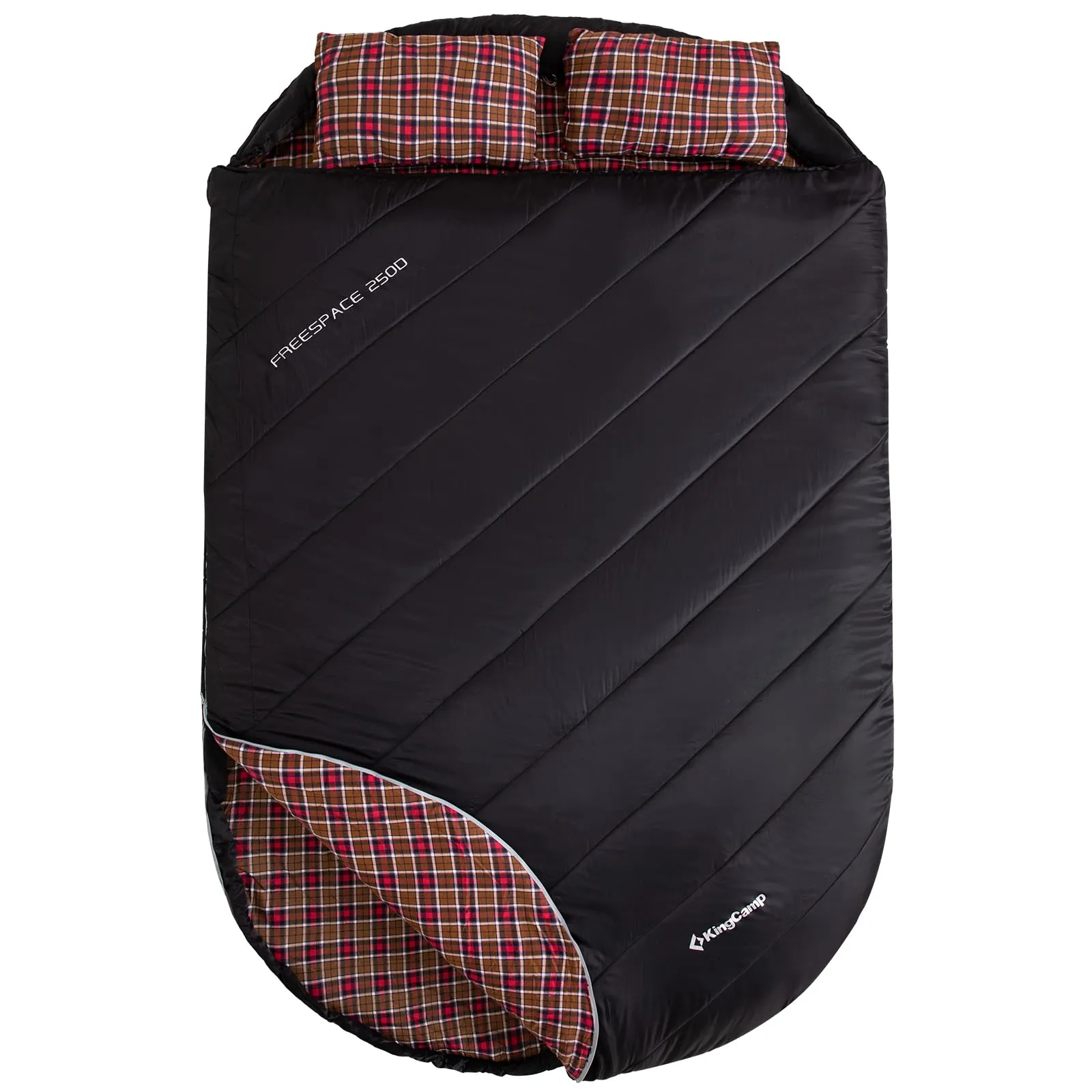 KingCamp FREESPACE 250D - Comfortable Double Sleeping Bag with Flannel Lining