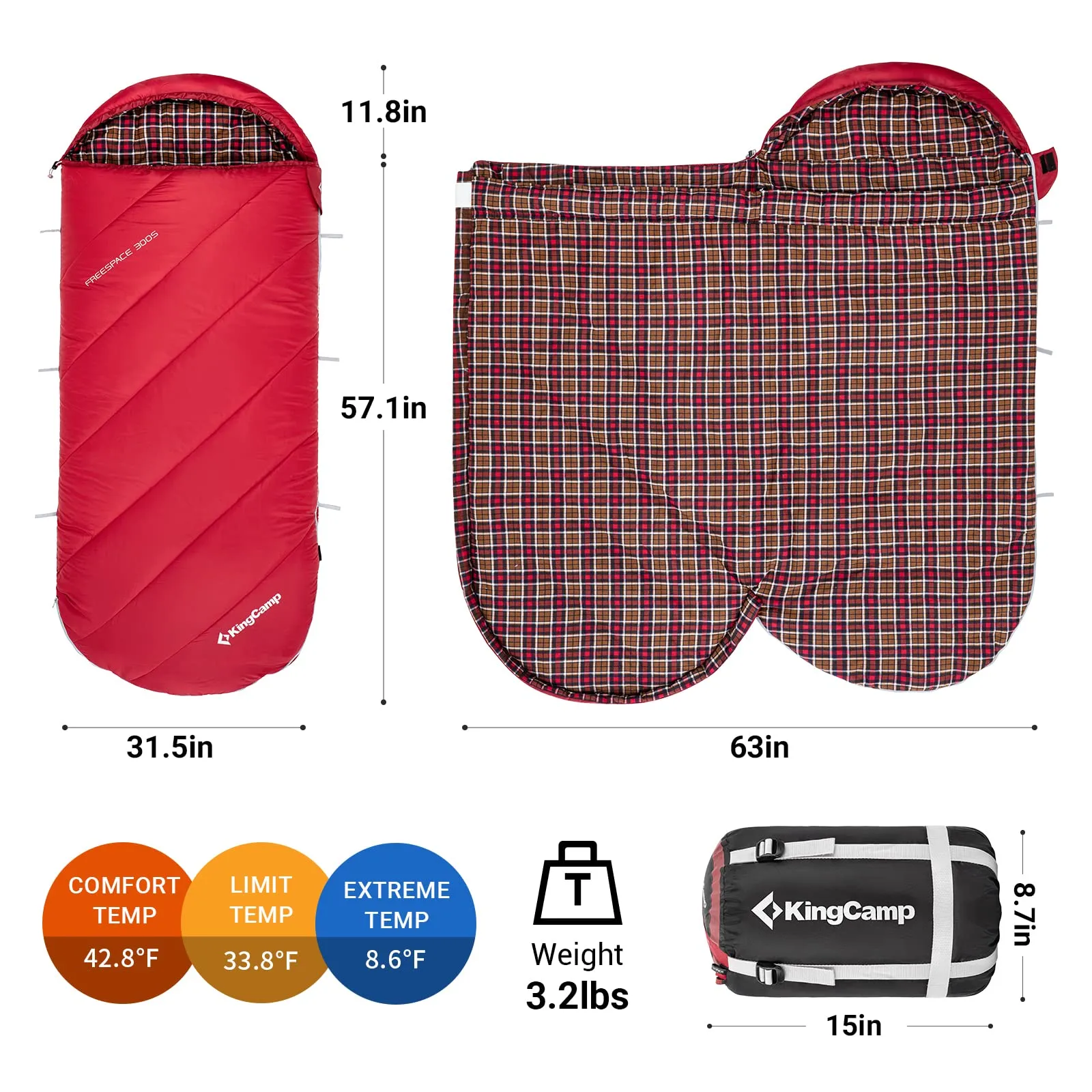 KingCamp Youth Extra Wide Sleeping Bag