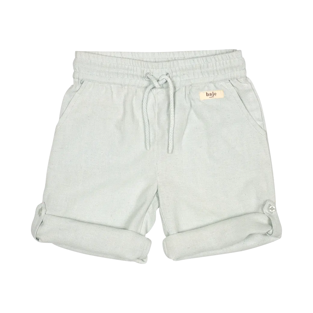 KINGS LINEN SHORTS-Baby Blue